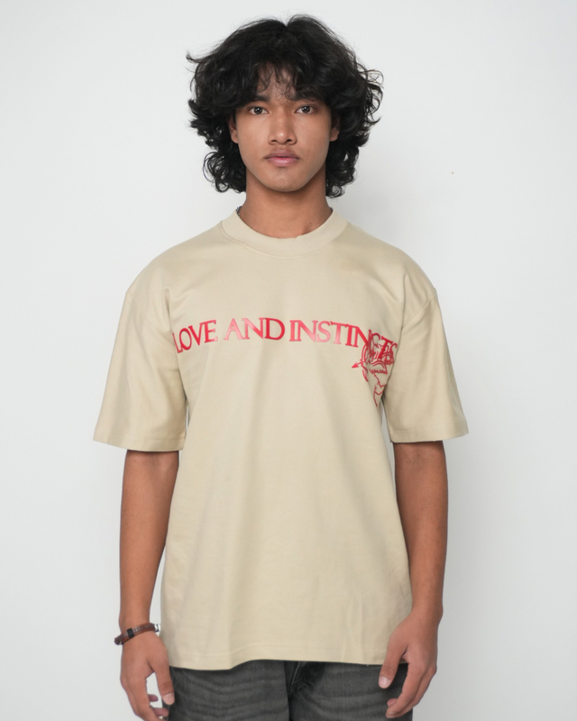 Love and Instincts Oversized T-Shirt  - Sand