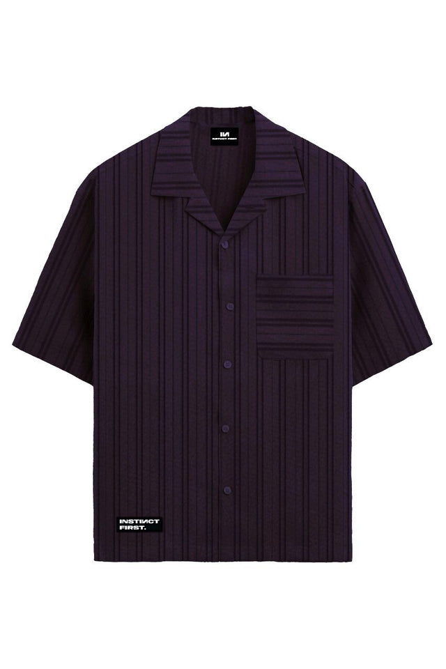 Metallic Stripe Shirt - Purple