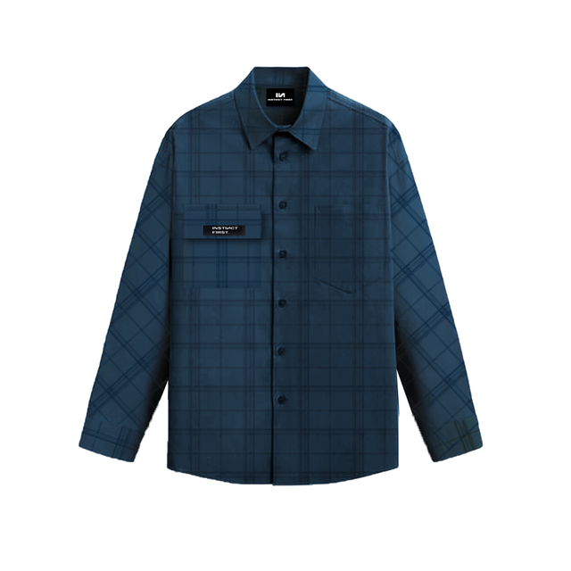 Checkered Flannel Shirt-Teal