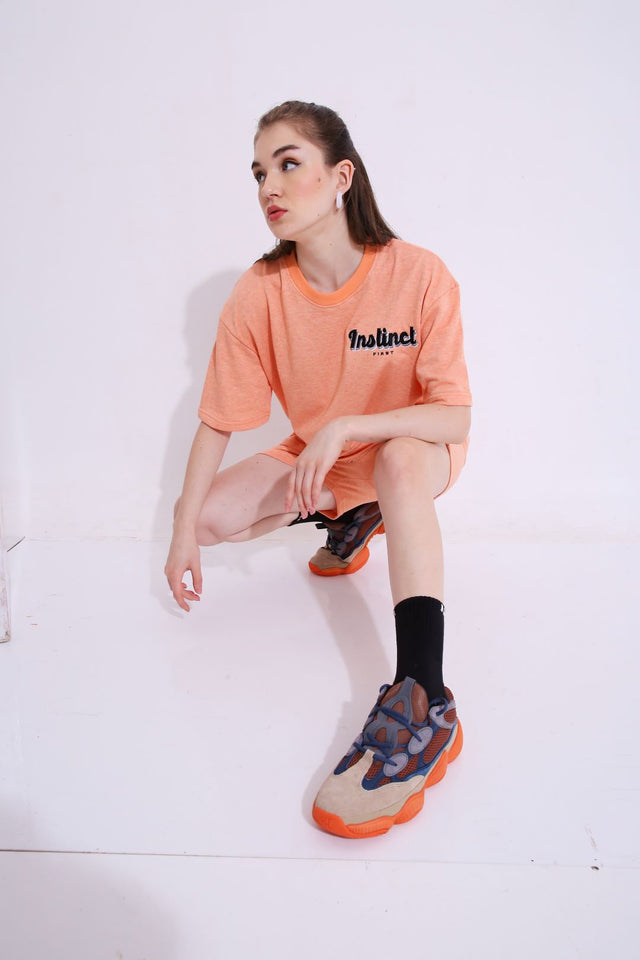 Retro Melange Orange- Oversized T-shirt