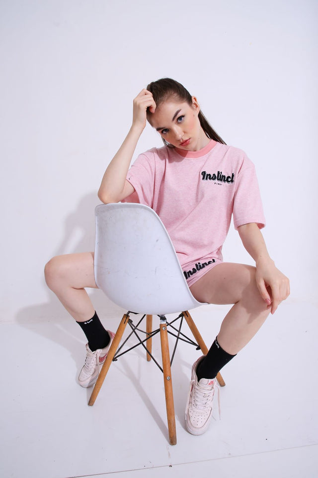 Retro Melange Pink- Oversized T-shirt