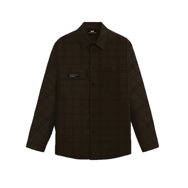 Checkered Flannel Shirt-Walnut