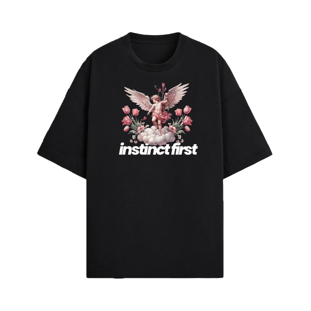 Cupid's Instinct Oversized T-shirt- Black