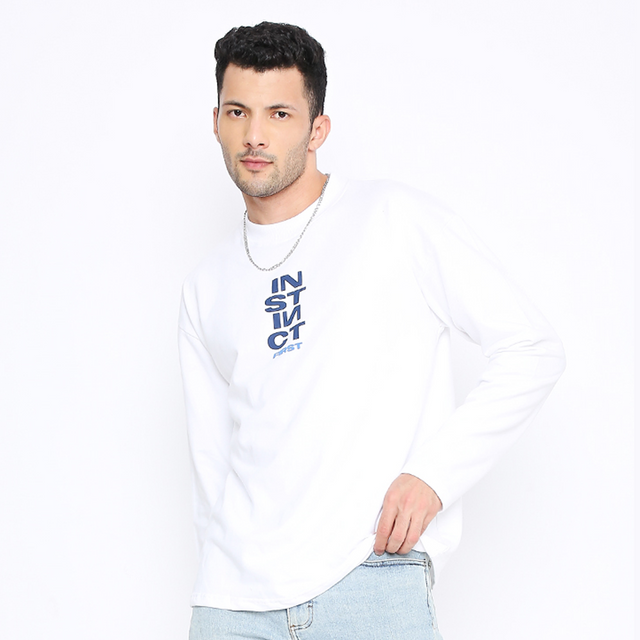 White Full Sleeves T Shirt - Flower of Inergy