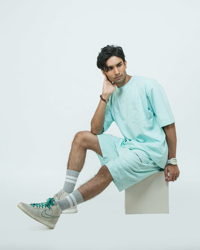 Oversized Shorts - Pacific Aqua - Instinct First