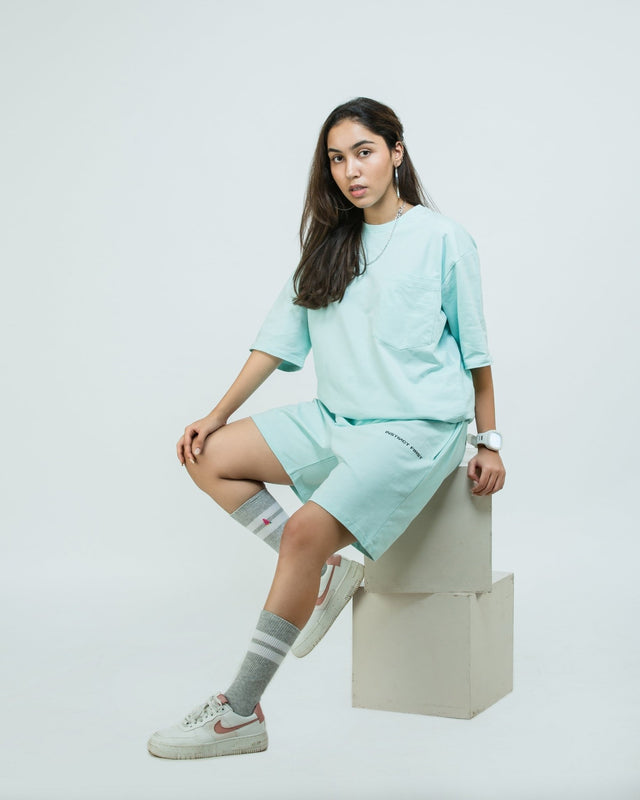 Oversized Shorts - Pacific Aqua - Instinct First